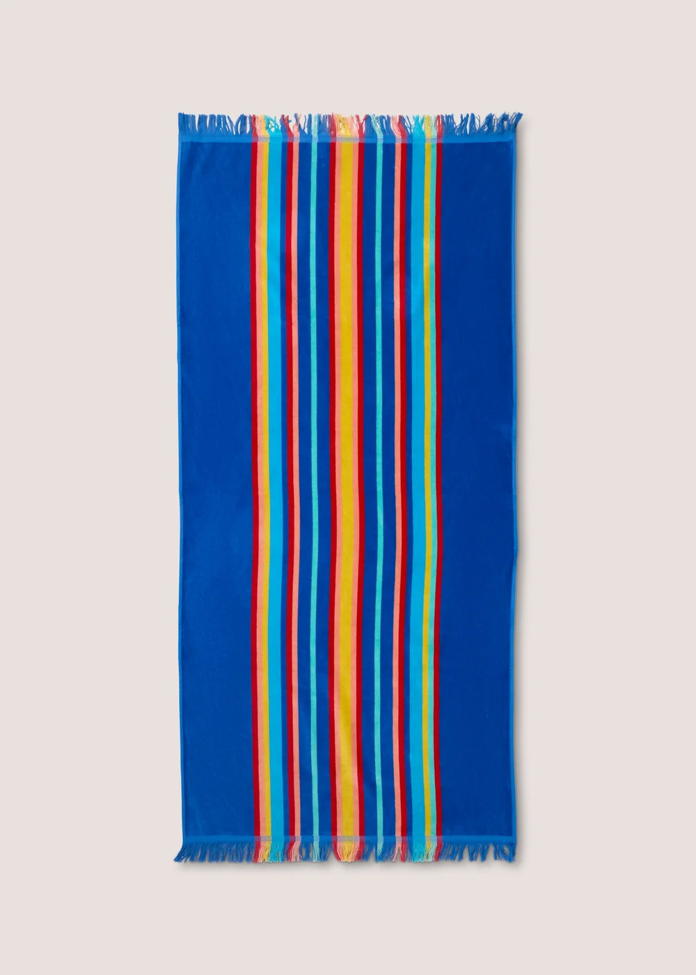 Adult Blue Rainbow Stripe Beach Towel (80cm x 160cm) Image 1