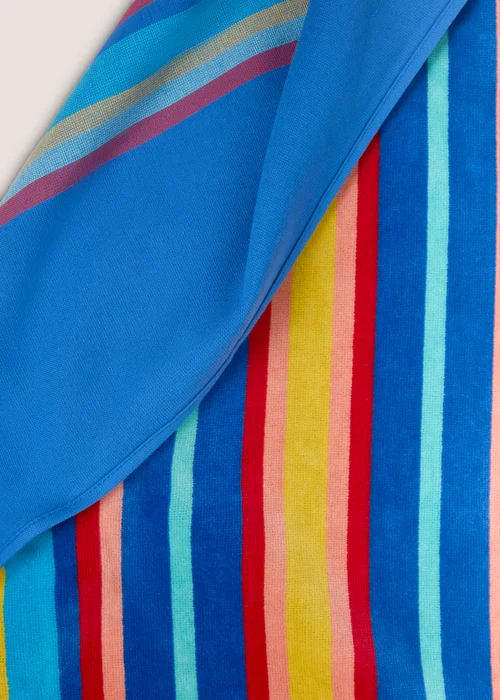 Adult Blue Rainbow Stripe Beach Towel (80cm x 160cm) Image 2