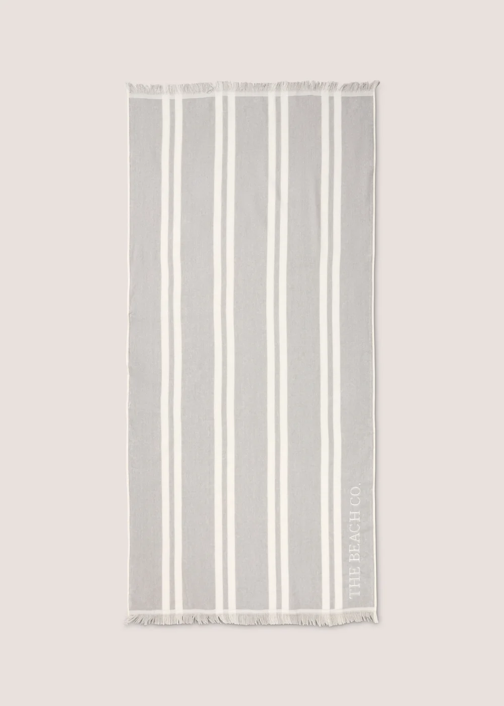 The Beach CO Grey Stripe Beach Towel ( 80cm x 160cm) Image 1