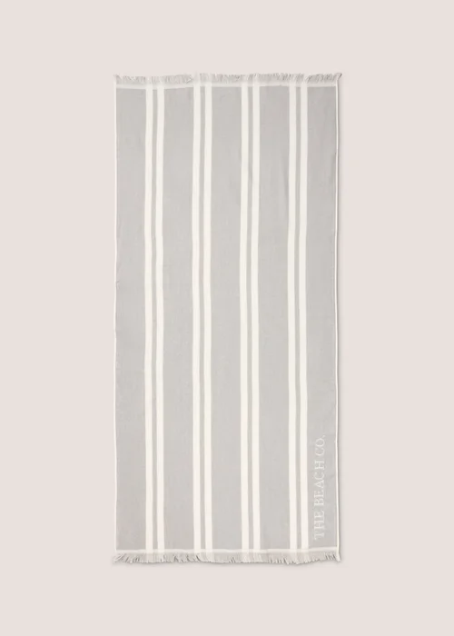 The Beach CO Grey Stripe Beach Towel ( 80cm x 160cm) Image 1
