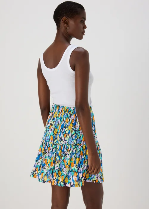 Multicoloured Floral Plisse Mini Skirt - 8 Image 3