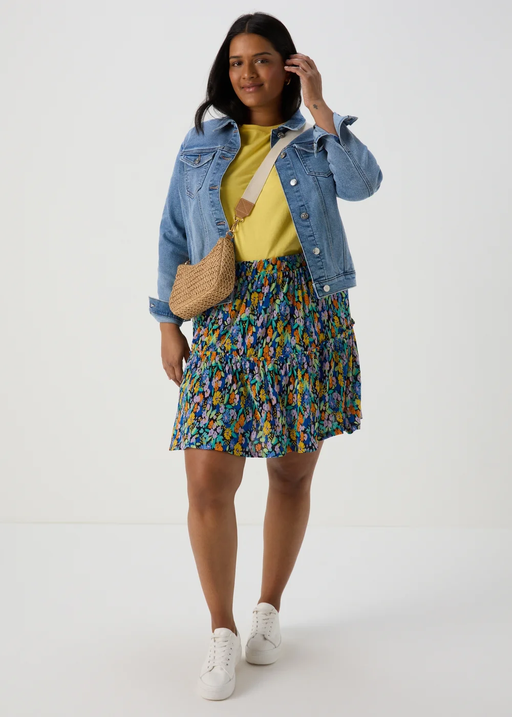 Multicoloured Floral Plisse Mini Skirt - 8 Image 8