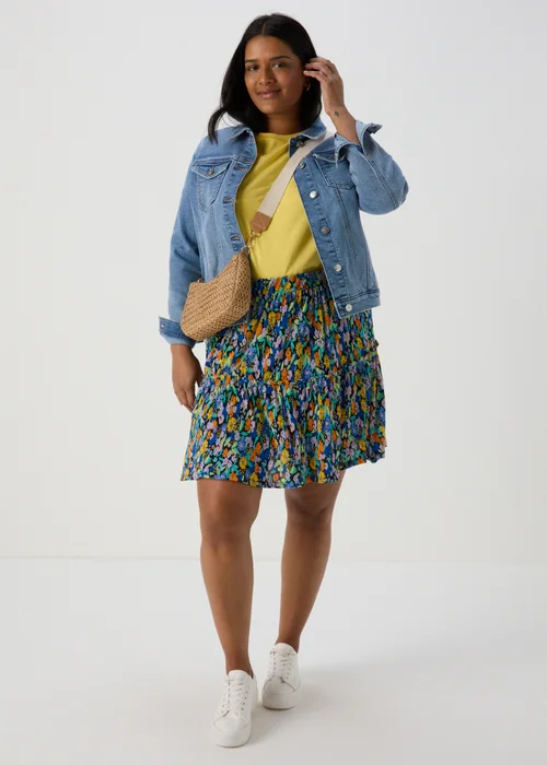 Multicoloured Floral Plisse Mini Skirt - 8 Image 8