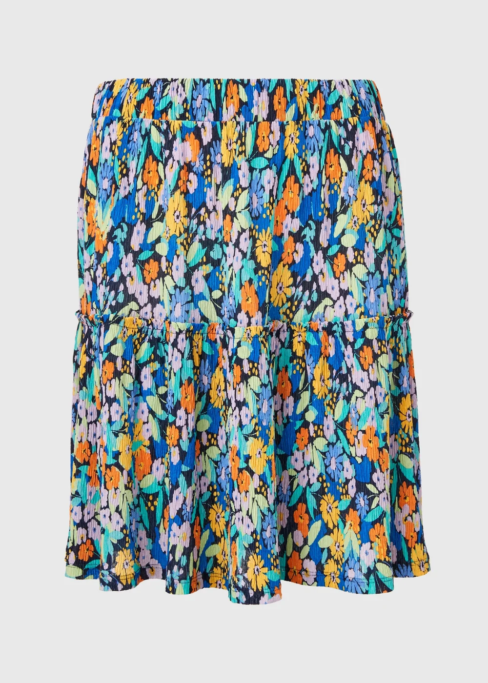Multicoloured Floral Plisse Mini Skirt - 8 Image 9