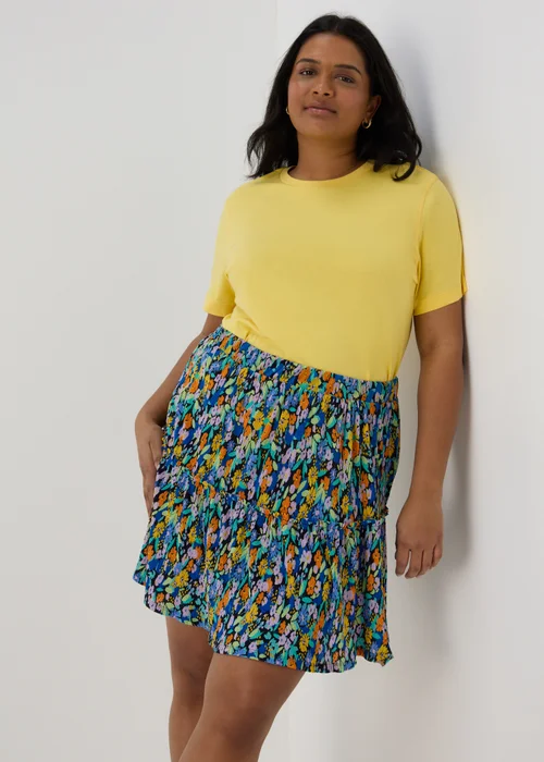 Multicoloured Floral Plisse Mini Skirt - 8 Image 2