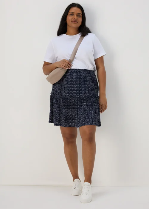 Navy Tiered Plisse Mini Skirt - 8 Image 8