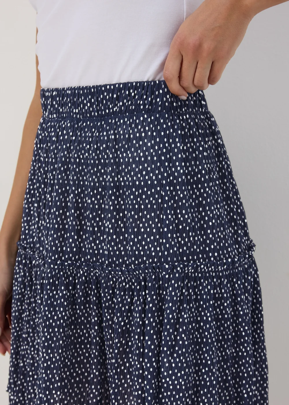 Navy Tiered Plisse Mini Skirt - 8 Image 5