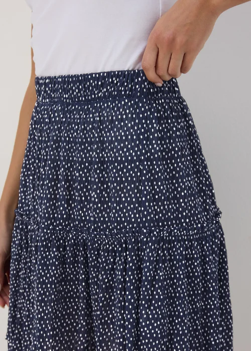 Navy Tiered Plisse Mini Skirt - 8 Image 5