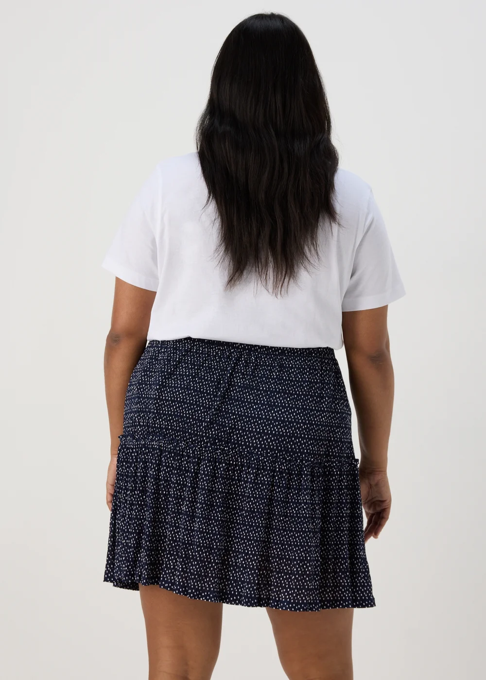 Navy Tiered Plisse Mini Skirt - 8 Image 4