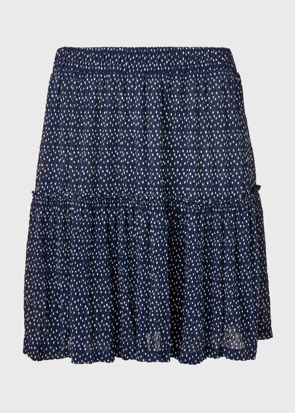 Navy Tiered Plisse Mini Skirt - 8 Image 9