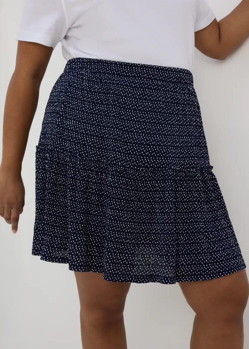 Navy Tiered Plisse Mini Skirt - 8 Image 6