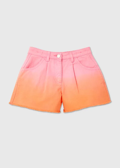 Girls Orange Ombre Denim Shorts (7-13yrs) - Age 7 Years Image 1