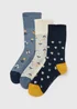 3 Pack Navy Stripe Socks - One Size Image 1