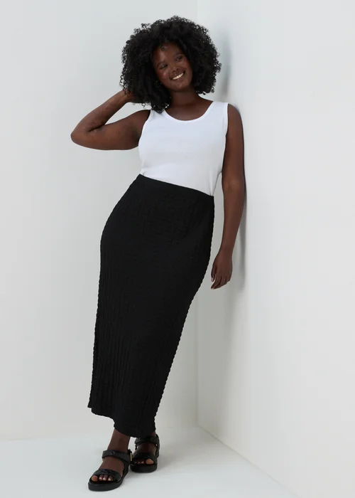 Black Hyper Texture Midaxi Skirt - 8 Image 1