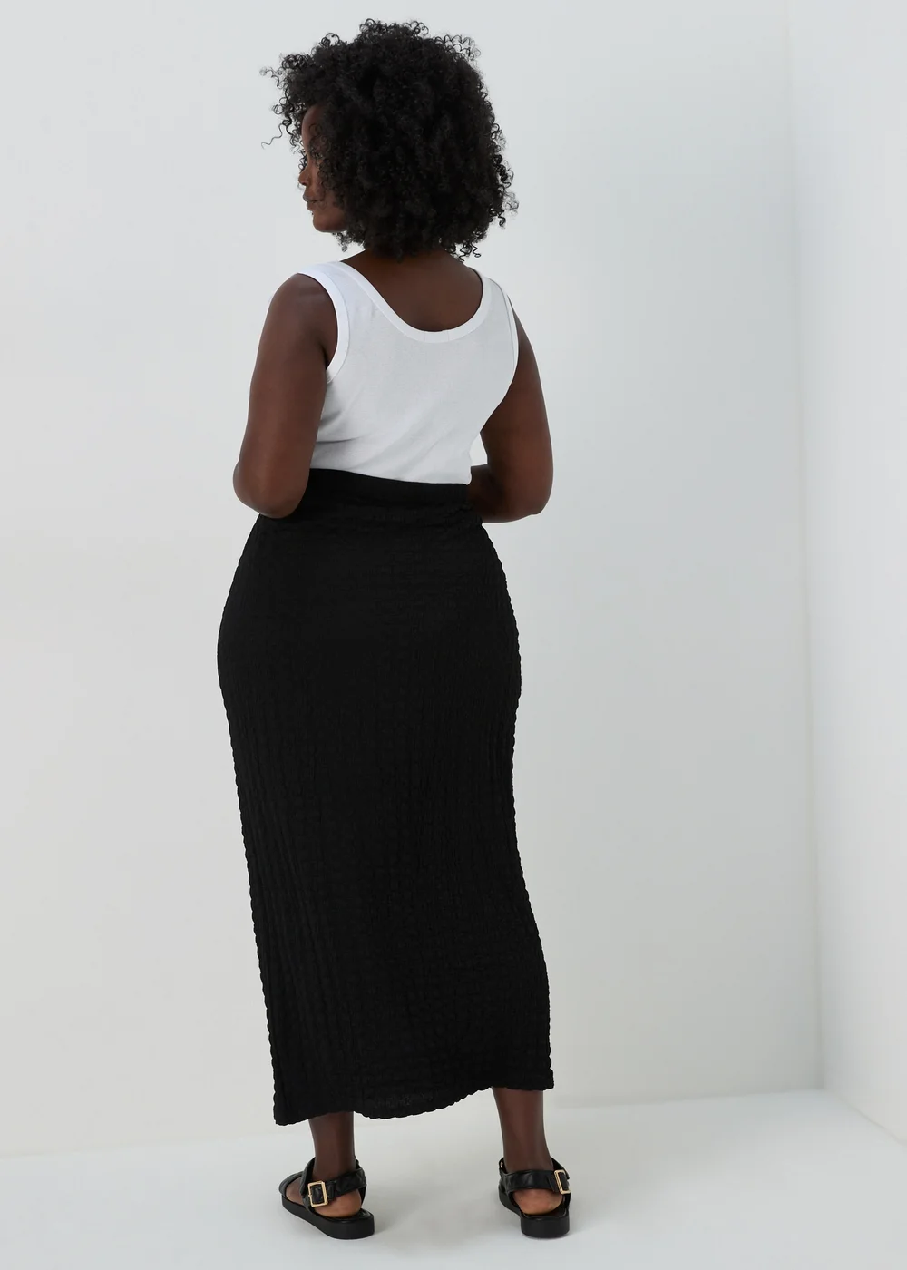 Black Hyper Texture Midaxi Skirt - 8 Image 2