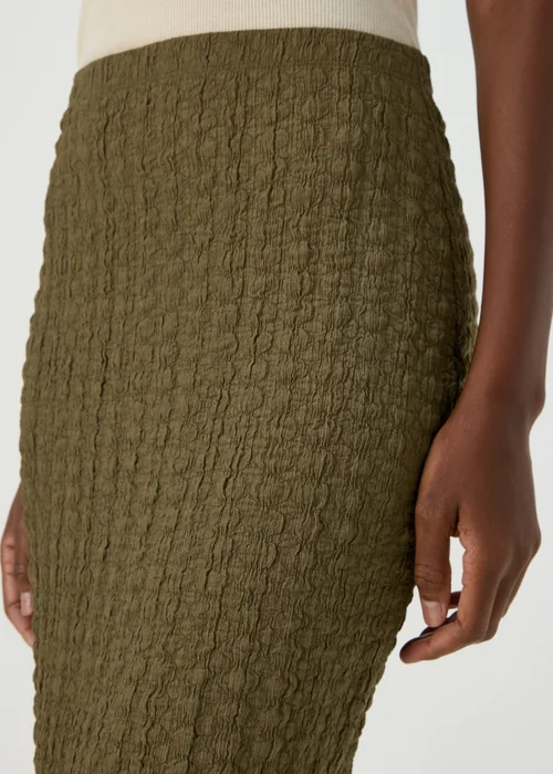 Khaki Hyper Texture Midaxi Skirt - Size 8 Image 5