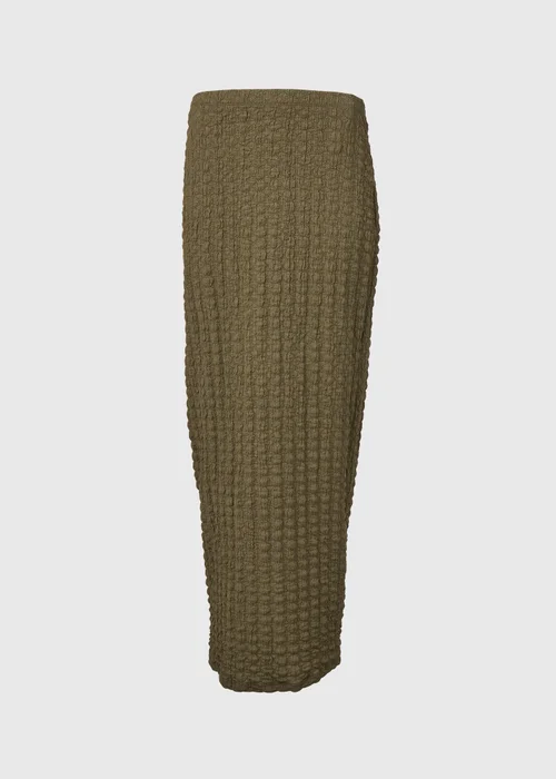 Khaki Hyper Texture Midaxi Skirt - Size 8 Image 9