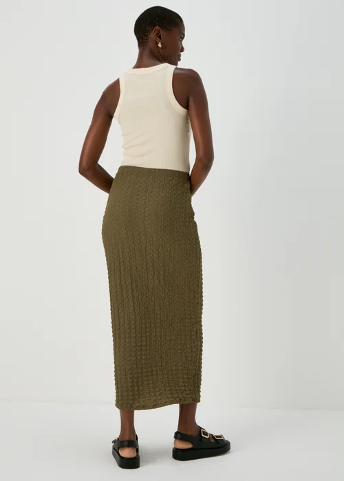 Khaki Hyper Texture Midaxi Skirt - Size 8 Image 3