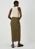 Khaki Hyper Texture Midaxi Skirt - Size 8 Image 3