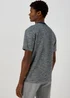 White & Navy Textured Embroidered T-Shirt - S Image 2