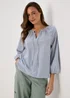Blue Stripe Blouse Top - 8 Image 1