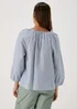 Blue Stripe Blouse Top - 8 Image 2