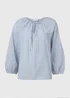 Blue Stripe Blouse Top - 8 Image 5