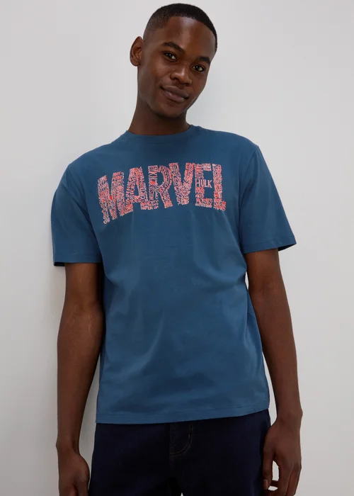 Marvel Blue Logo T-Shirt - S Image 1