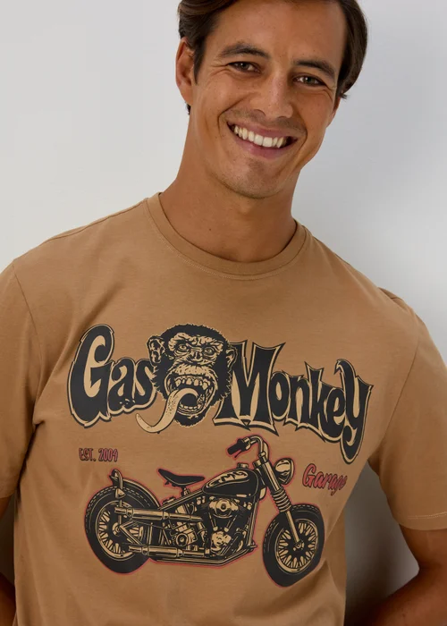 Mustard Gas Monkey Motor T-Shirt - Small Image 3
