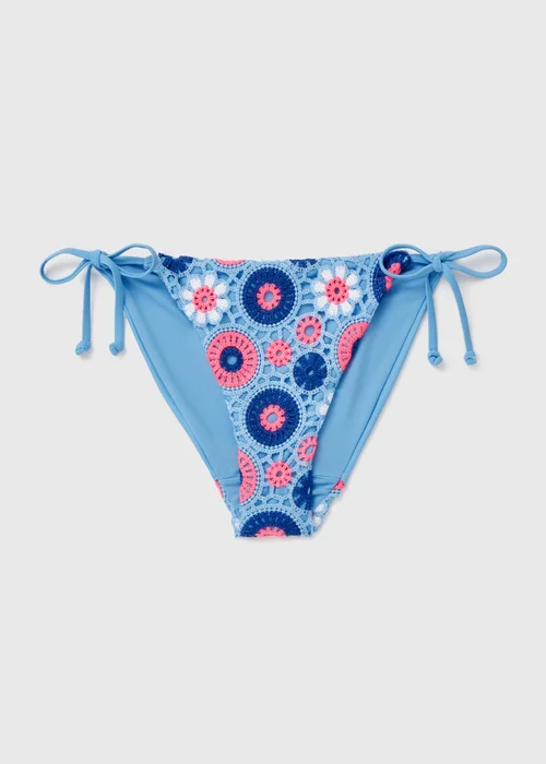Blue Crochet Tassel Tie Bikini Briefs - 6 Image 4