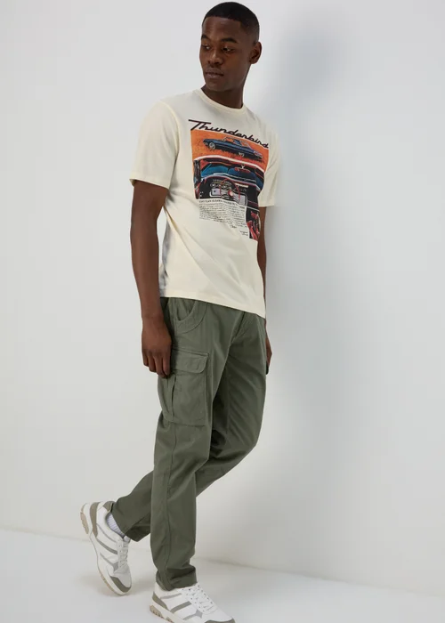 Ecru Thunderbirds Cotton T-Shirt - Small Image 4