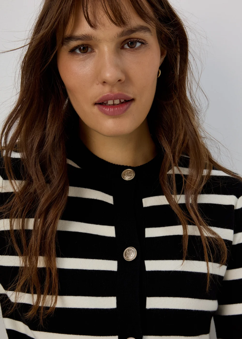 Et Vous Black Stripe Knit Cardigan - 8 Image 3