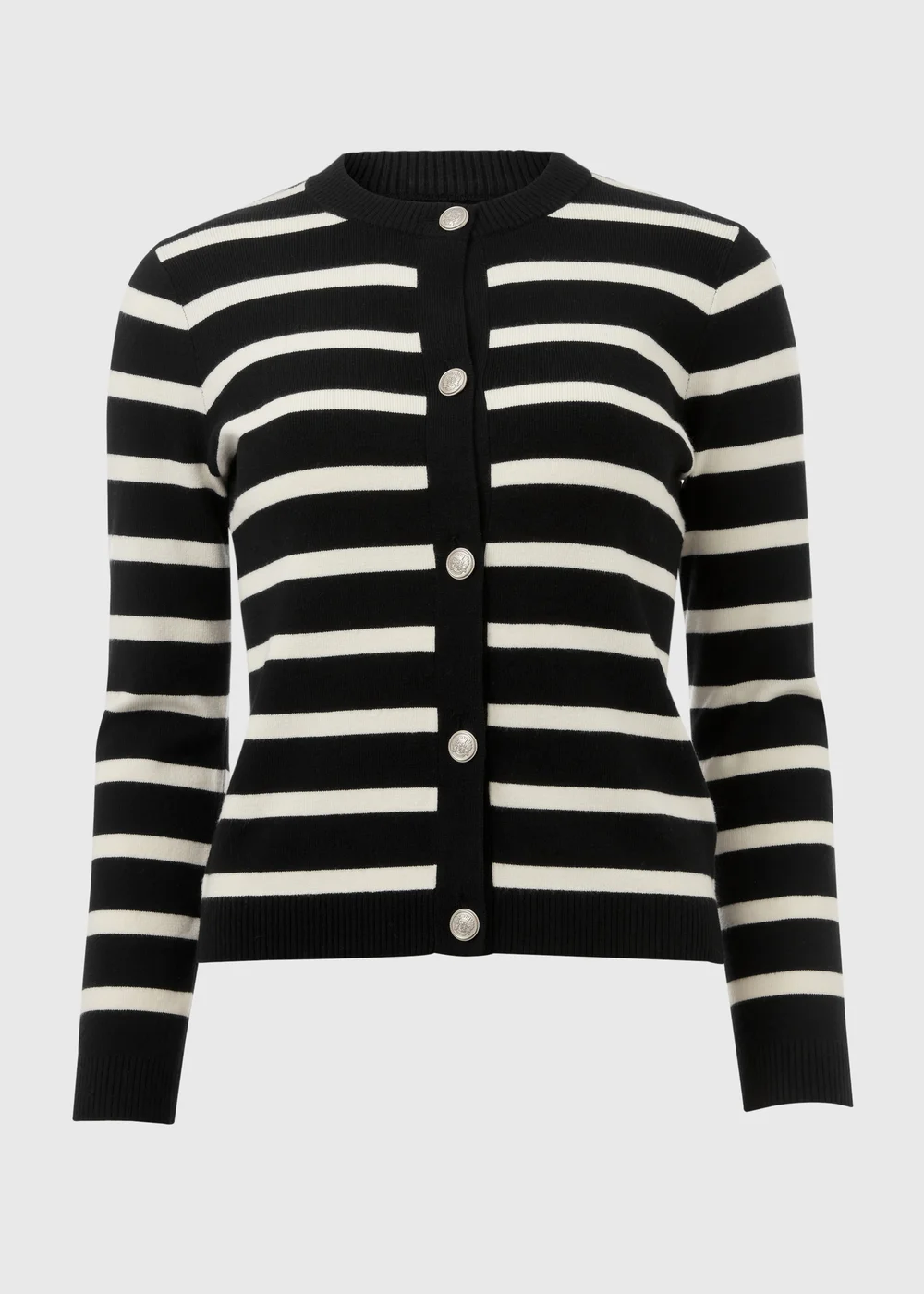 Et Vous Black Stripe Knit Cardigan - 8 Image 5