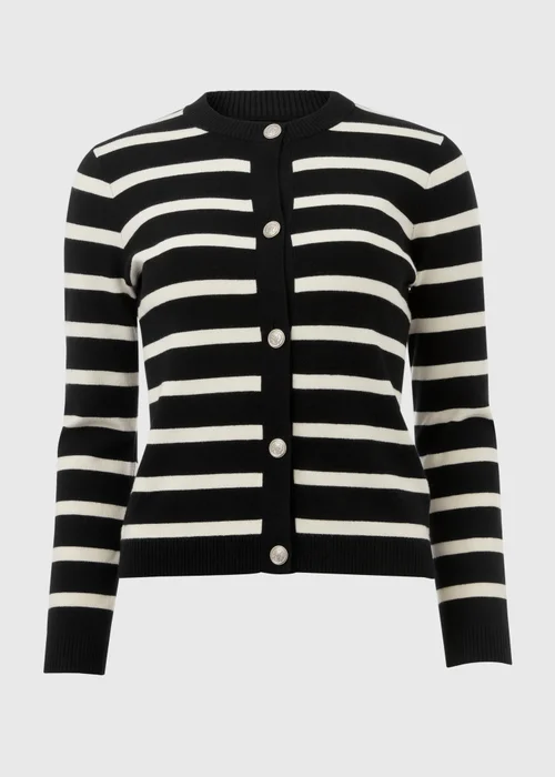 Et Vous Black Stripe Knit Cardigan - 8 Image 5