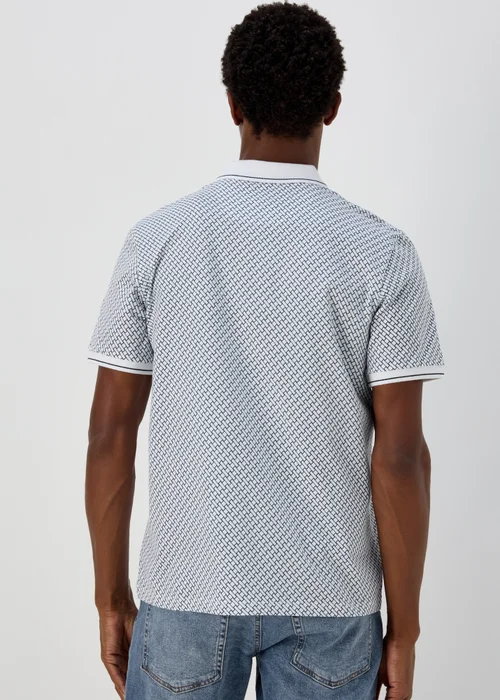 White Printed Polo Shirt - S Image 2
