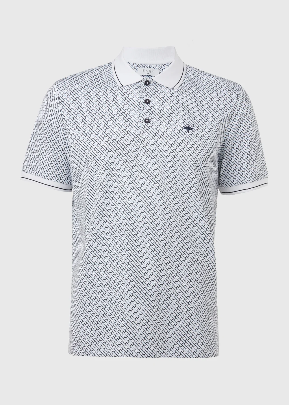 White Printed Polo Shirt - S Image 5