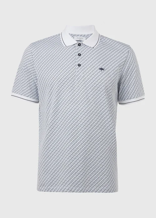 White Printed Polo Shirt - S Image 5