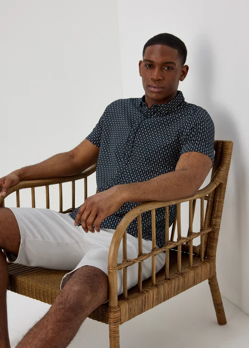 Navy Dot Design Jersey Shirt - S Image 1