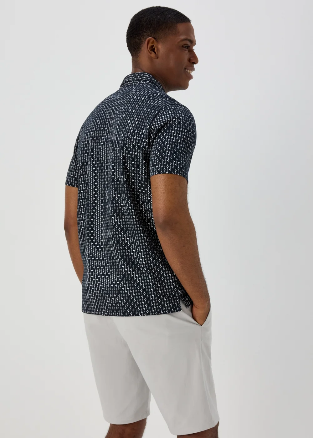 Navy Dot Design Jersey Shirt - S Image 2