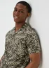 Khaki Leaf Print Jersey Shirt - Small Image 3