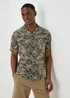 Khaki Leaf Print Jersey Shirt - Small Image 1