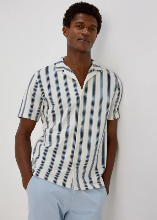 White Stripe Print Jersey Shirt - S Image 1