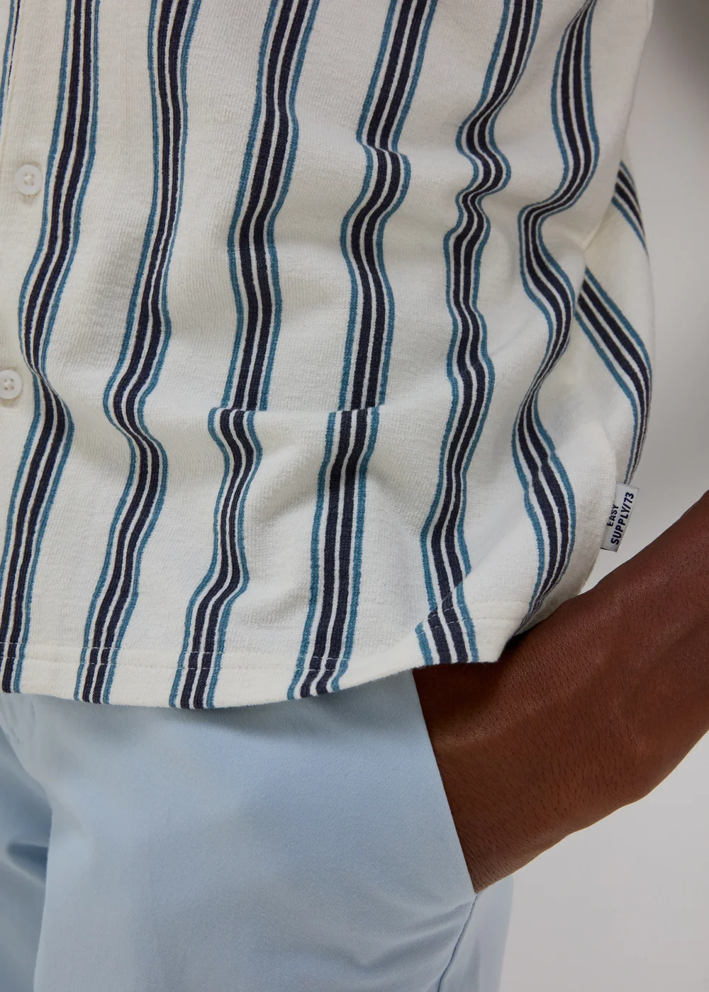 White Stripe Print Jersey Shirt - S Image 5