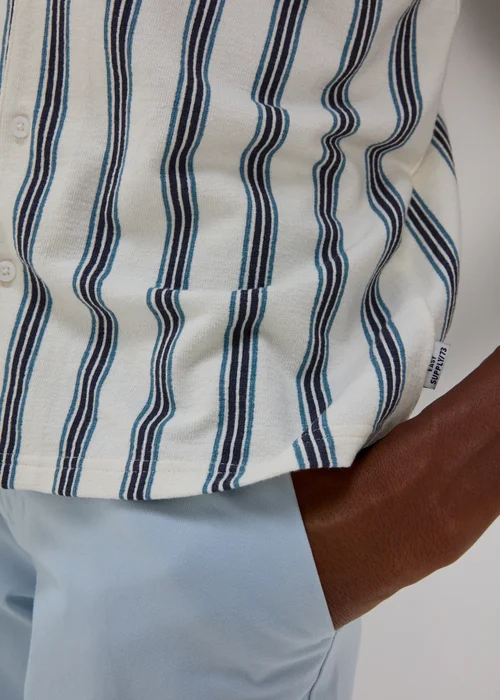 White Stripe Print Jersey Shirt - S Image 5