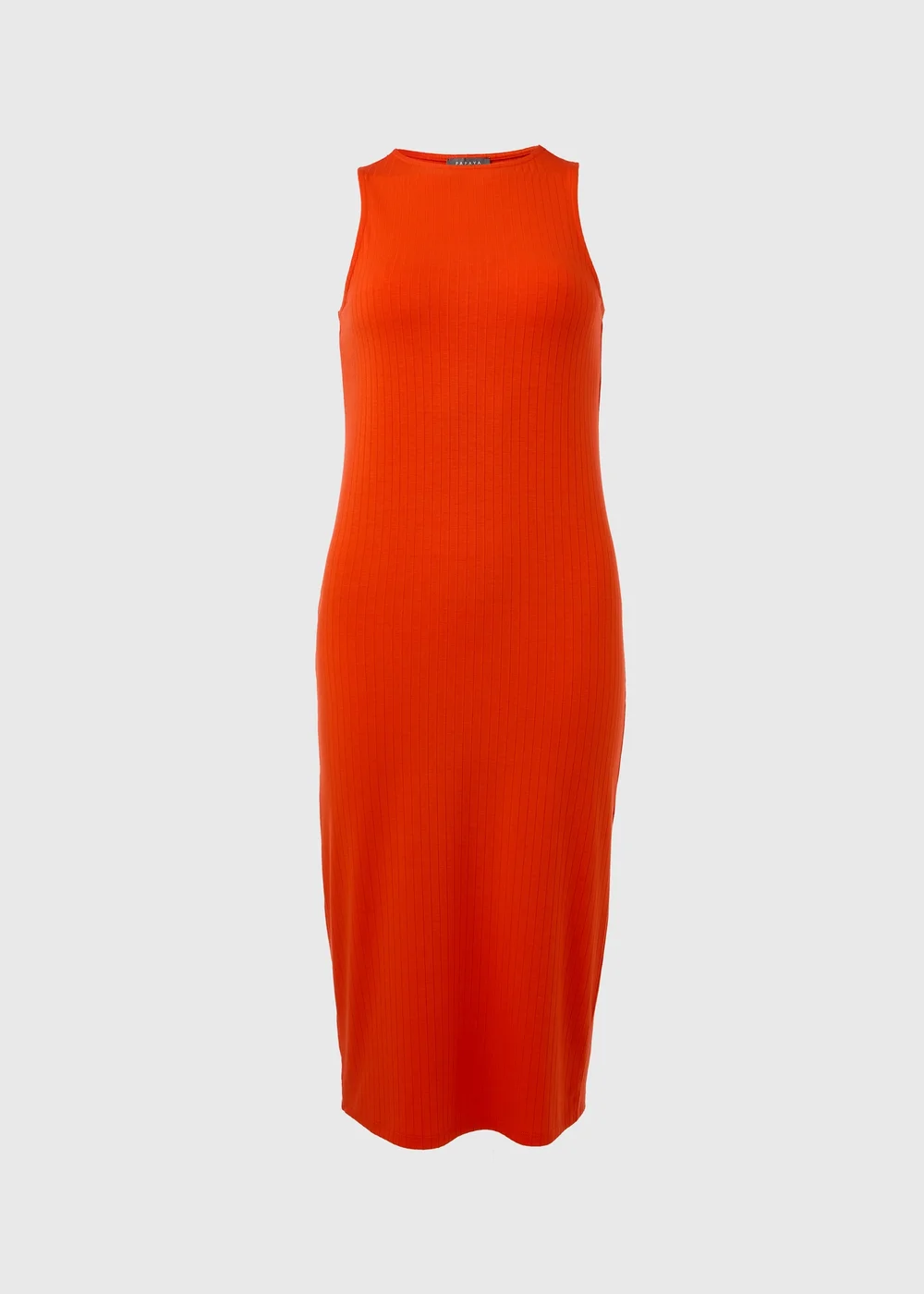 Orange Racer Ribbed Midi Dress - 8 Image 5