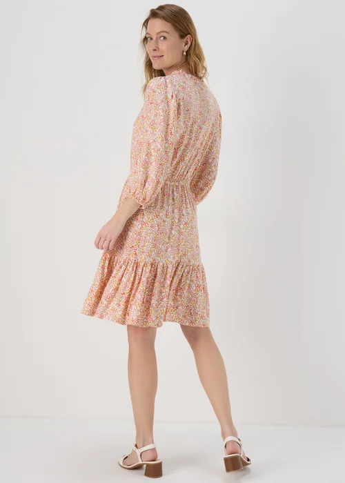 Multicolour Floral 3/4 Sleeve Dobby Mini Dress - 8 Image 2