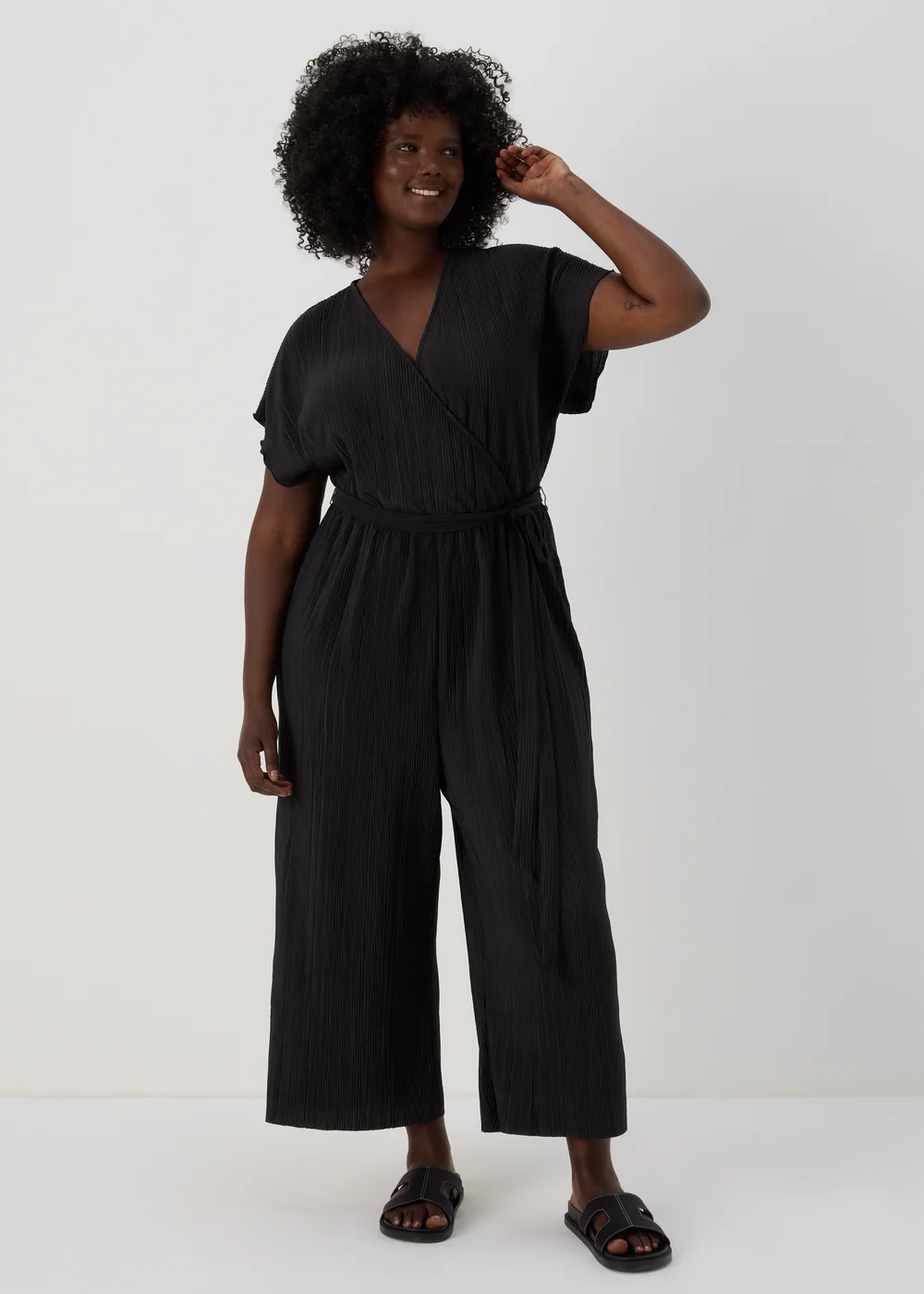 Black Plisse Jumpsuit - 8 Image 2