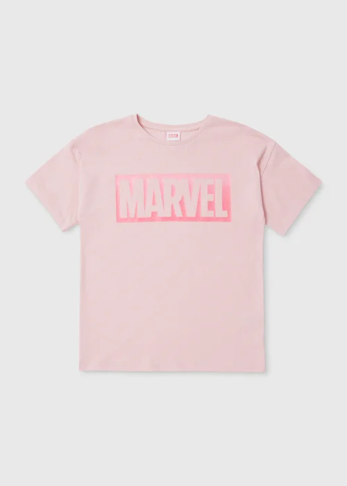 Marvel Girls Pink Shirt (5-12yrs) - Age 5 Years Image 1