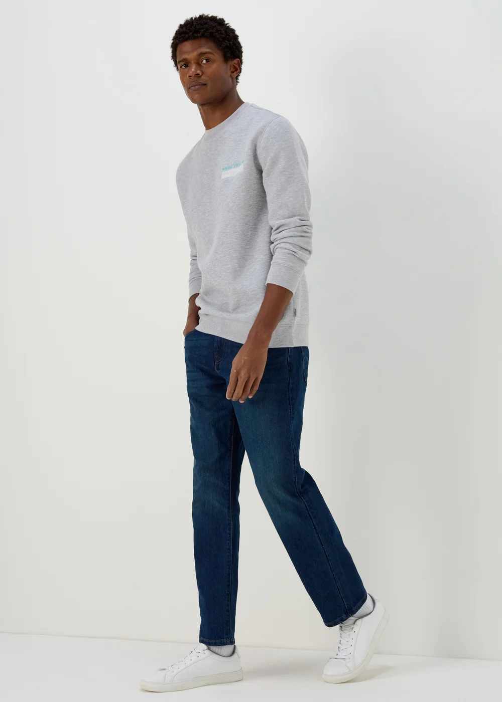 Light Grey Embroidered Sweatshirt - Small Image 4