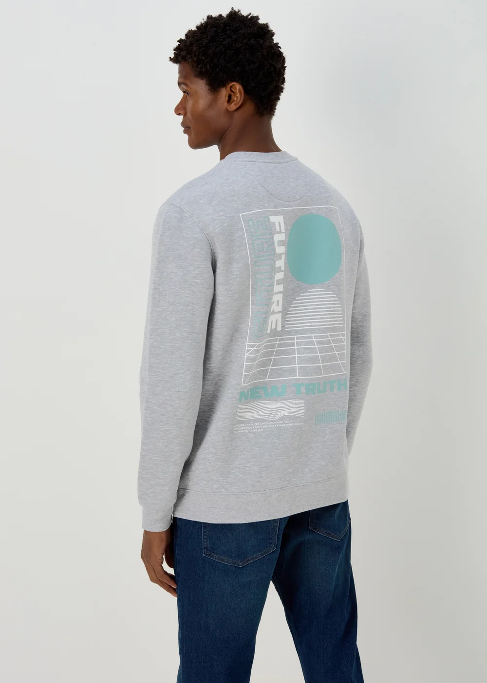 Light Grey Embroidered Sweatshirt - Small Image 2